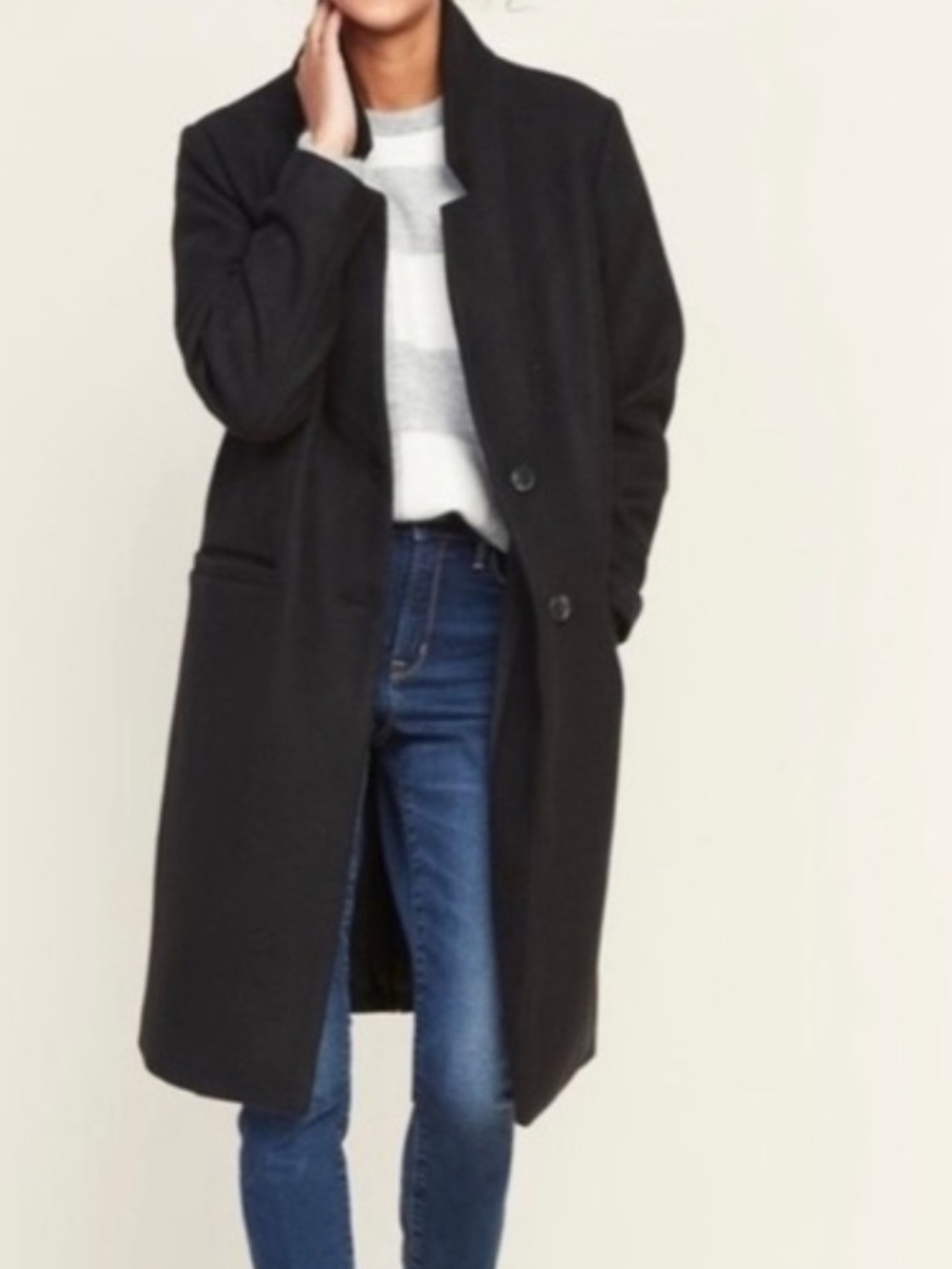Old Navy Soft Brushed Oversized Coat, Black